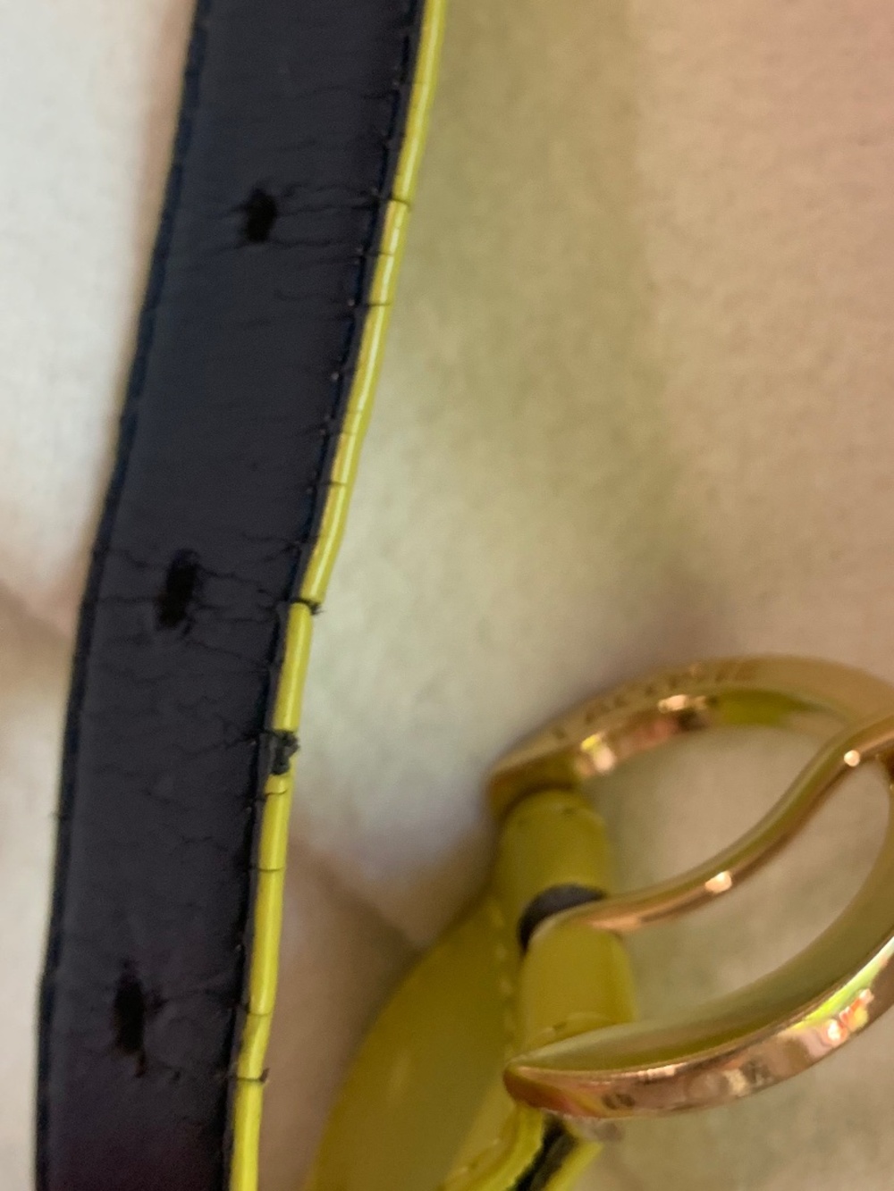 Vintage Lacoste Yellow-Green Leather Belt - Picture 7 of 12
